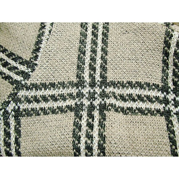 Serengeti Womens 2X Wool Jacket Shacket Sweater Tan Black Plaid Button Up Pocket - Picture 8 of 11